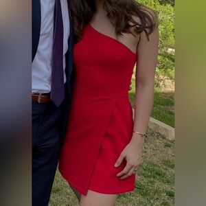 French Connection Red One-Shoulder Dress